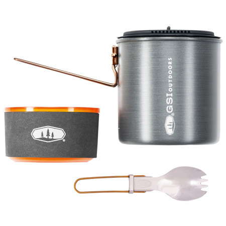 Geschirrset GSI Outdoors Halulite Soloist orange/grau
