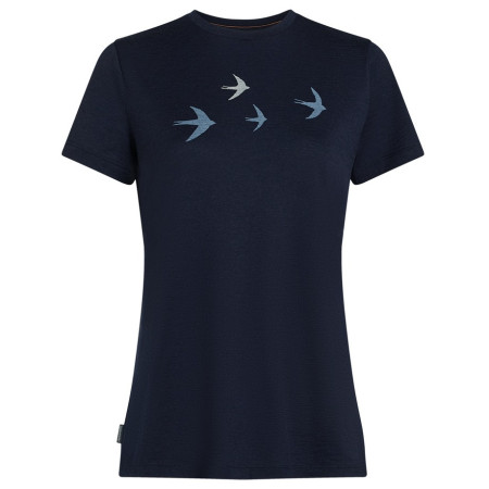 Damen-T-Shirt Icebreaker Women Merino 150 Tech Lite SS Tee Bird Transit dunkelblau Midnight Navy