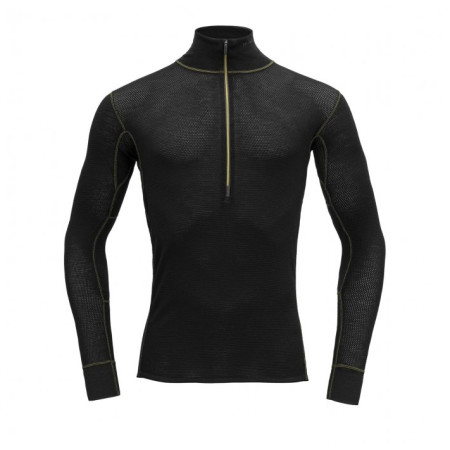 Herren-Funktionsshirt Devold Wool Mesh 190 Zip Neck Man schwarz black