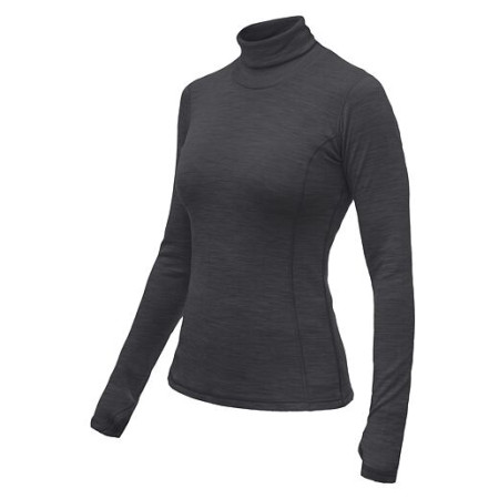 Damen-Funktionsshirt Sensor Merino Bold Roll Neck dl.rukáv dunkelgrau Anthracite Gray