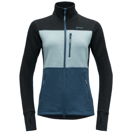 Damen Funktions-Sweatshirt Devold Thermo Wool Jkt Wmn schwarz/blau Flood/Cameo/Ink
