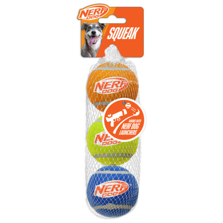 Hundespielzeug Nerf Dog Squeak Tennis Ball 3 pcs