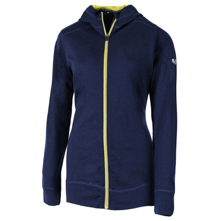 Damen-Sweatshirt Zulu Merino Hoodie Full Zip blau Navy