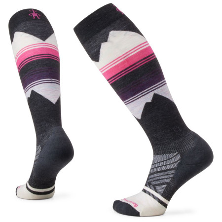 Ski-Socken Smartwool W Ski Targeted Cushion Pattern OTC 2023 grau/rosa Charcoal