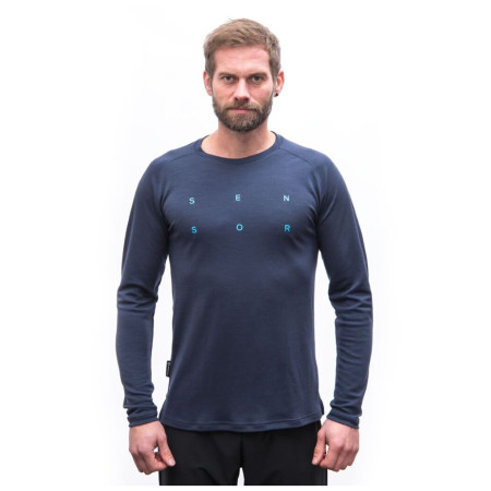 Herren-Funktionsshirt Sensor Merino Blend Typo deep blue
