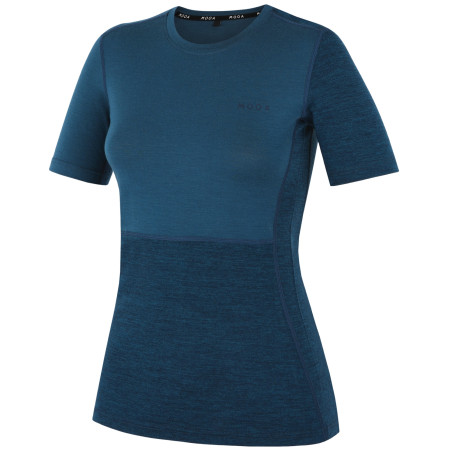 Damen-T-Shirt MOOA MerinoSilk Block 160 short blau lagoon blue