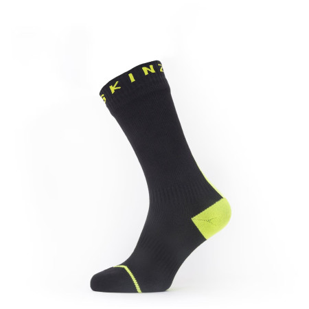 Wasserdichte Socken SealSkinz Briston 2023 schwarz Black/Neon Yellow