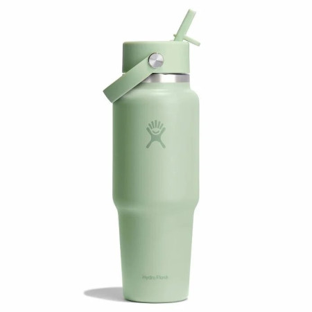 Thermoflasche Hydro Flask Wide Flex Straw Travel Bottle 32 Oz hellgrün aloe