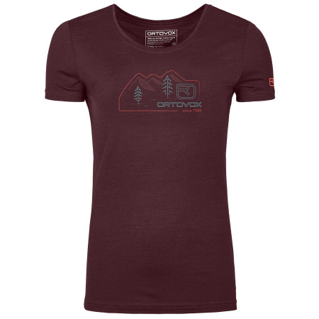 Damen-Funktionsshirt Ortovox W's 140 Cool Vintage Badge T-Shirt rot Winetasting