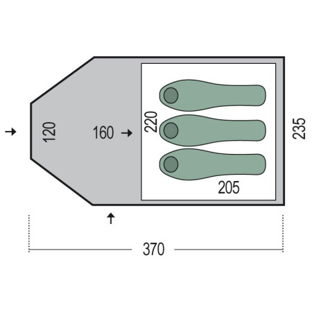 Familienzelt Pinguin Campus 3
