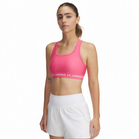 Büstenhalter Under Armour Crossback Mid Bra rosa/weiß Super Pink / / White