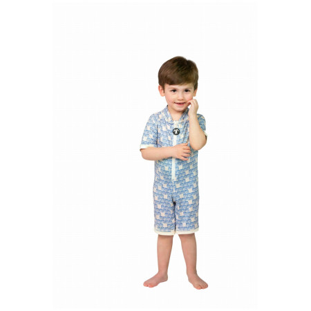 Kinderbadeanzug DucKsday Manta Baby Swimsuit blau/weiß Blue/Off White