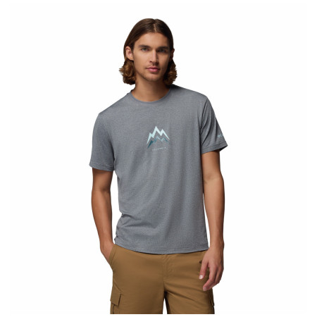 Herren-T-Shirt Columbia Parsons Point™ SS Graphic Tee grau City Grey Heather, Pointed Peaks