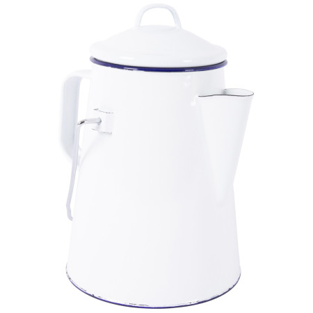 Kanne Bo-Camp Tea kettel enamel weiß/blau white/blue