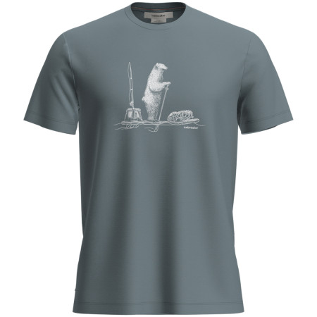 Herren-T-Shirt Icebreaker M Mer 150 Tech Lite SS T Pol Paddle blau Blue Ash