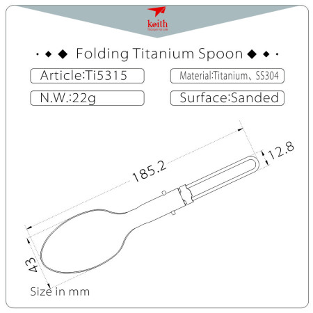 Löffel Keith Titanium Folding Titanium Spoon