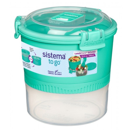 Lebensmittelbox Sistema Round Lunch Stack TO GO 965ml türkis mint