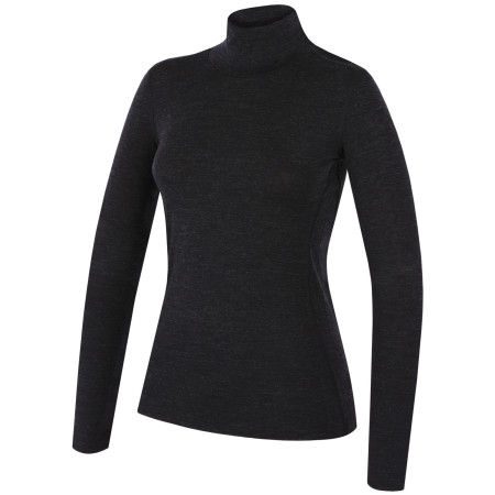 Damen-Rollkragenpullover MOOA MerinoSilk Collar 160 schwarz black melange