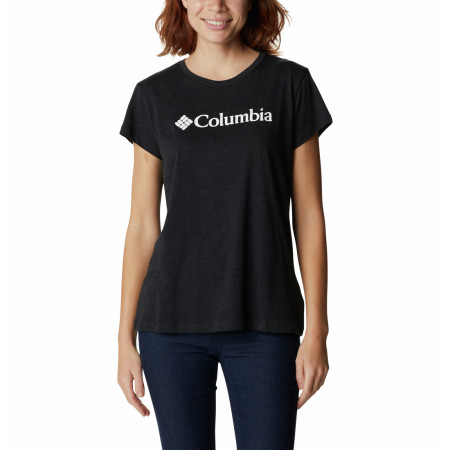 Damen-T-Shirt Columbia Trek Ss Graphic Tee schwarz Black Heather, Gem Columbia