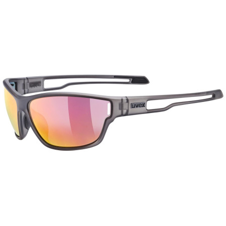 Sonnenbrille Uvex Sportstyle 806 grau/rot Smoke Matt/Mir.Red