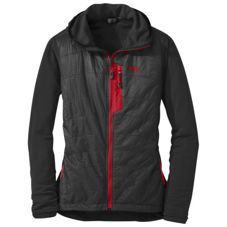 Damenjacke Outdoor Research Deviator Hoody schwarz Black/Flame