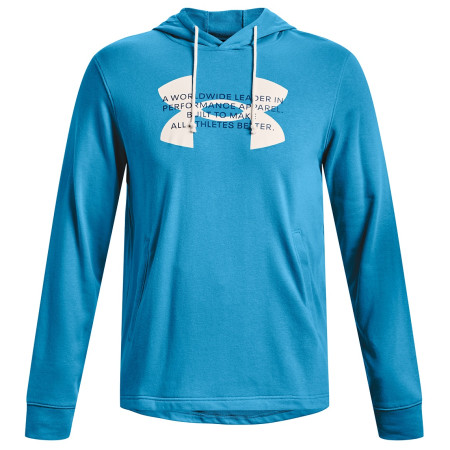 Herren-Sweatshirt Under Armour Rival Terry Logo Hoodie blau Capri/Petrol Blue/Onyx White