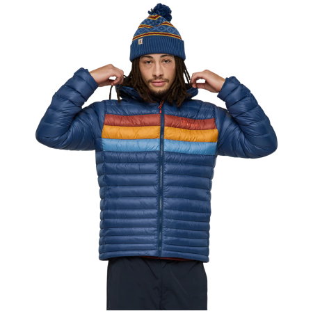 Herren-Daunenjacke Cotopaxi M'S Fuego Down Hooded Jacket dunkelblau Deep Sea Stripes