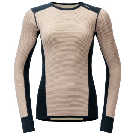 Damen-Funktionsshirt Devold Reverso Merino Shirt Wmn schwarz/beige Stone