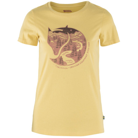 Damen-T-Shirt Fjällräven Arctic Fox Print T-shirt W gelb Mais Yellow