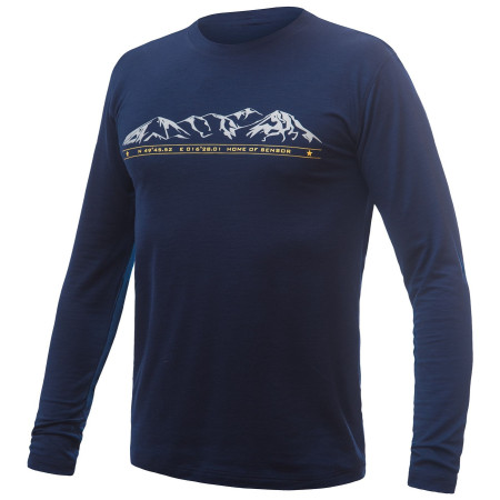 Herren-Funktionsshirt Sensor Merino Active Pt Mountains Langarm dunkelblau Deep Blue