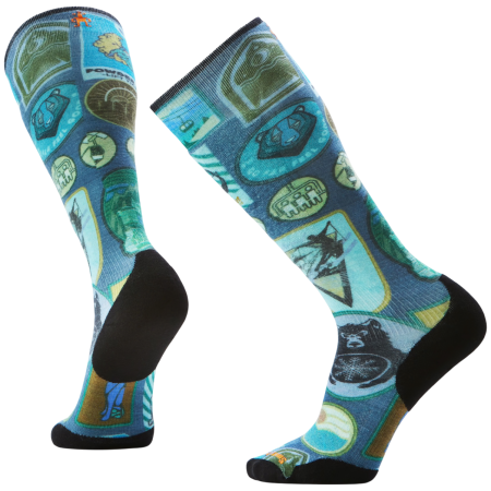 Ski-Socken Smartwool Ski Targeted Cushion Explorer Print OTC blau DEEP NAVY