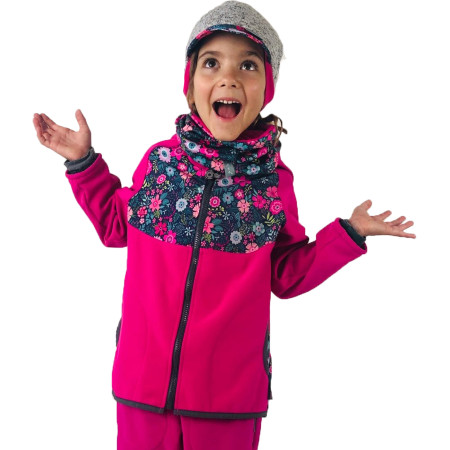 Kinder-Softshell-Jacke Unuo Vliesmuster