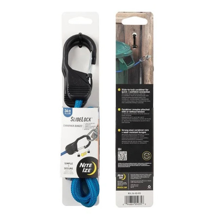Spanngummi Nite Ize Slide Lock Carabiner Bungee 36" blau Modrá