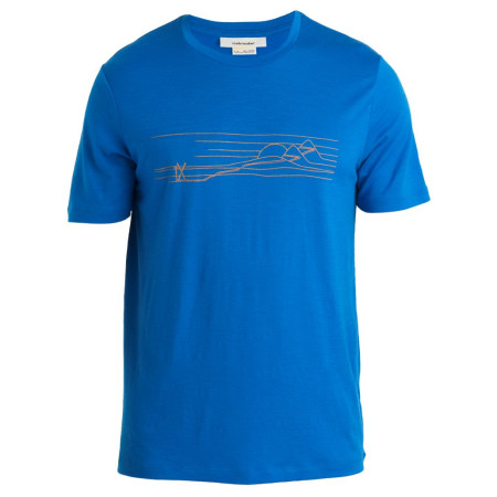 Herren-T-Shirt Icebreaker M Tech Lite II SS Tee Ski Stripes blau Lazurite