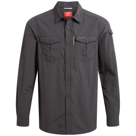 Herrenhemd Craghoppers NosiLife Adventure Long Sleeved Shirt III schwarz Black Pepper