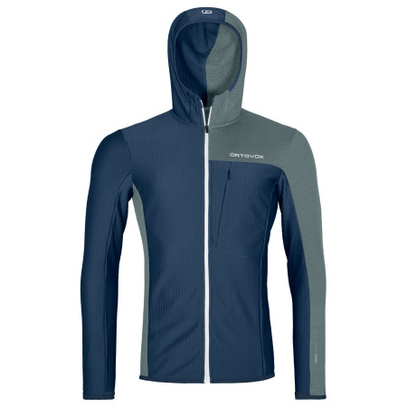 Herren Funktions-Sweatshirt Ortovox Fleece Light Grid Hooded Jkt M dunkelblau deep ocean