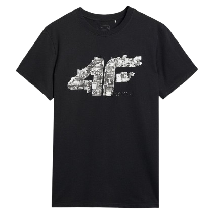 Herren-T-Shirt 4F Tshirt M3132 schwarz DEEP BLACK