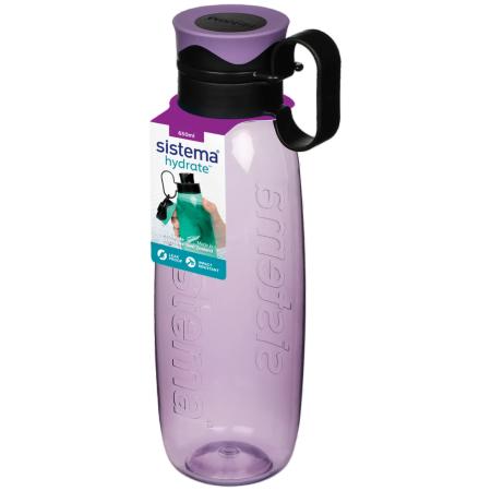 Flasche Sistema Hydrate Tritan Traverse Flip Top 650 ml lila
