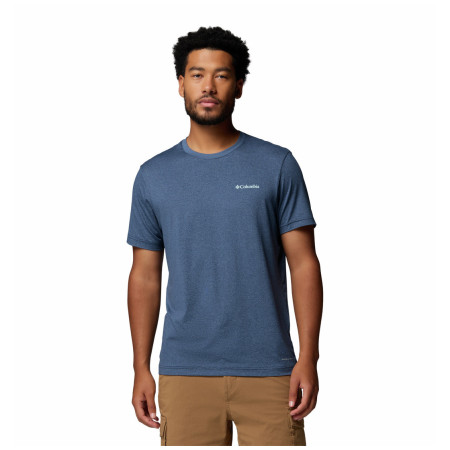 Herren-T-Shirt Columbia Parsons Point™ SS Back Graphic Tee blau Collegiate Navy Heather, Linear Peaks