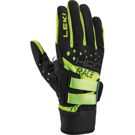 Skilanglauf-Handschuhe Leki HRC Race Shark schwarz/grün black-neon yellow