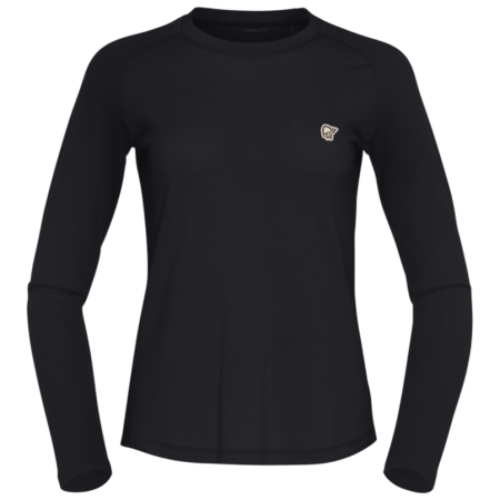 Damen-T-Shirt Norrona femund pureUll Long Sleeve schwarz Caviar Black