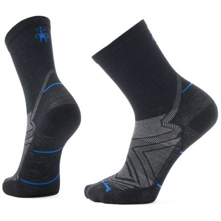 Socken Smartwool Run Zero Cushion Mid Crew schwarz/grau Black