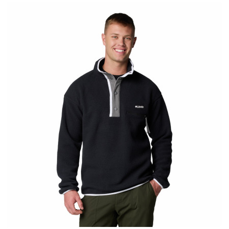 Herren-Sweatshirt Columbia Helvetia™ II Half Snap Fleece schwarz/weiß Black