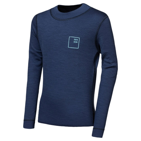 Kinder-Funktionsshirt Sensor Merino DF Logo Up Deep Blue dunkelblau Deep Blue