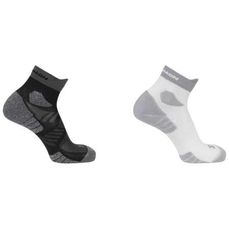 Socken Salomon Aero Ankle 2-Pack schwarz/weiß WHITE / BLACK