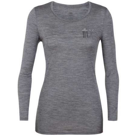Damen-T-Shirt Icebreaker Women`s Tech Lite LS Low Crewe grau GritstoneHthr