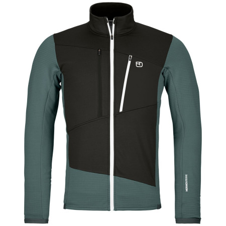 Herren-Sweatshirt Ortovox Fleece Grid Jacket M blau/grau dark arctic grey