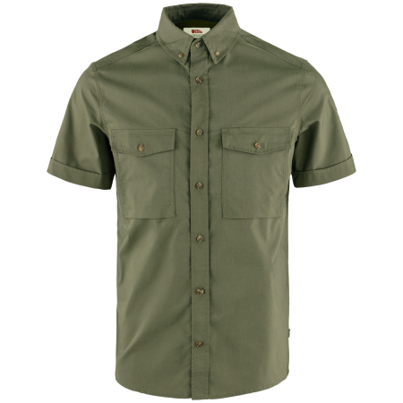 Herrenhemd Fjällräven Övik Air Stretch SS Shirt M grün Laurel Green