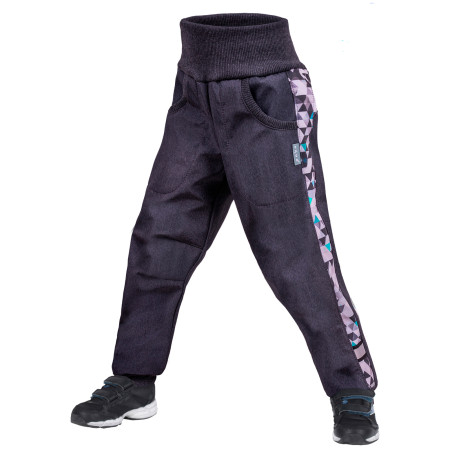 Kinder Softshellhose Unuo žíhané grau/blau