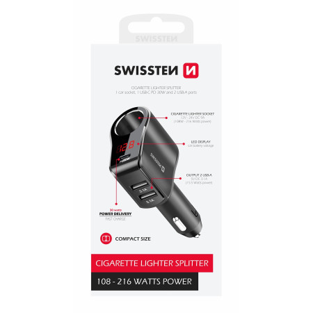 Auto-Adapter Swissten Car Adapter Compact 108W - 216W